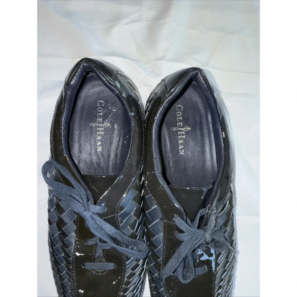 Cole Haan NikeAir Bria Women's 9.5 B Patent Leather Woven Oxford Lace Sneakers